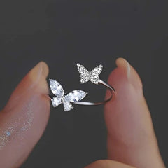 S925 Sterling Silver Butterfly Ring for Women